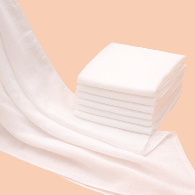 Algodão tecido 60S liso branco natural Gauze Fabrics 120GSM Gauze Cloth Diapers