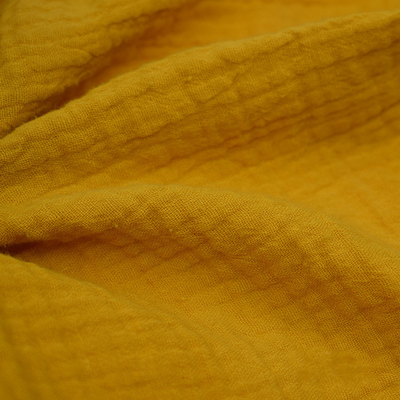 O fio tingiu a tela amarela de Gauze Fabric Crinkle Double Gauze do crepe 130GSM