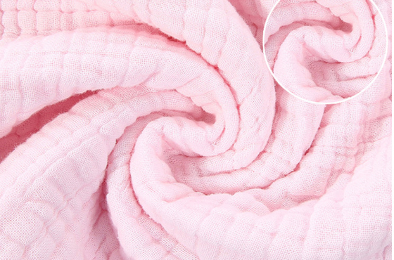 120X120 6 mergulha o algodão de bambu cor-de-rosa Gauze Fabric No Fluorescent Agent