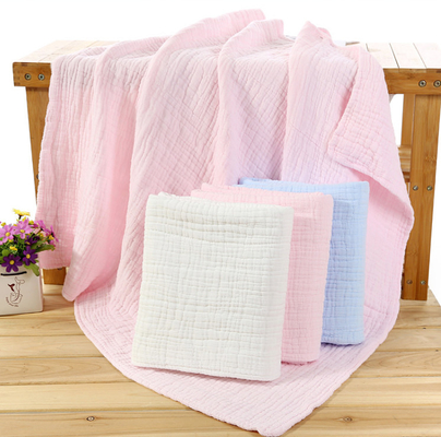 120X120 6 mergulha o algodão de bambu cor-de-rosa Gauze Fabric No Fluorescent Agent