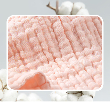 Nenhum agente fluorescente 58" crepe Gauze Fabric Gauze Receiving Blanket 180GSM