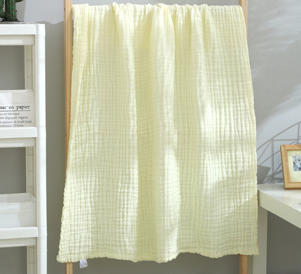 crepe branco da fibra de Gauze Fabric No Fluorescent Agent do bebê do enrugamento 32S