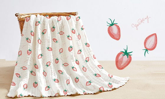 Cobertura infantil floral do envoltório de Gauze Fabric 165gsm do algodão da criança brilhante natural