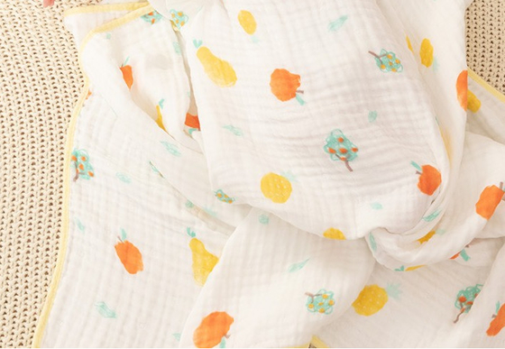 Cobertura infantil floral do envoltório de Gauze Fabric 165gsm do algodão da criança brilhante natural