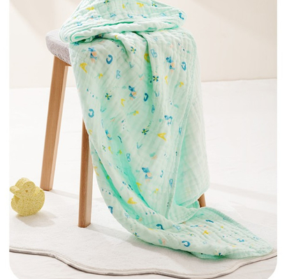 Camada floral penteada Gauze Blanket No Chemical do algodão 40S Gauze Fabric 6