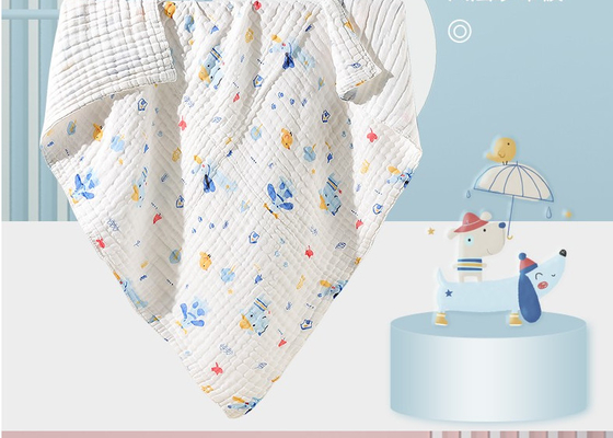 Sustentável recém-nascido imprimindo animal de Gauze Fabric Swaddle Wrap For do algodão orgânico