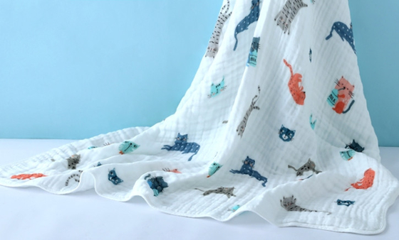 A bolha amigável segura Gauze Fabric do algodão de Eco algodão de 4 camadas envolve o pano