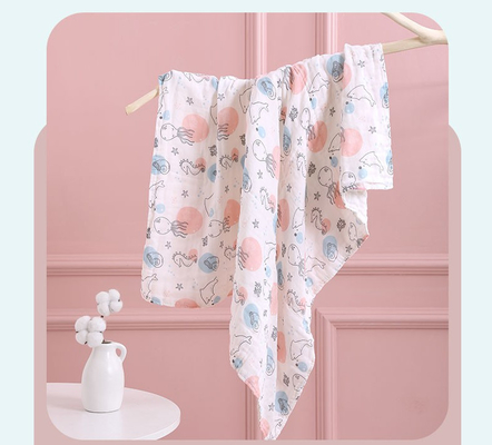 Cinco camadas de 240GSM Gauze Fabric Swaddle Blanket Fabric fino respirável
