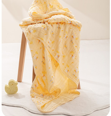 Pentear o costume do algodão imprimiu Gauze Fabric as crianças de 170gsm que envolvem a toalha de banho