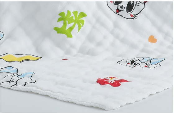 Pentear o costume do algodão imprimiu Gauze Fabric as crianças de 170gsm que envolvem a toalha de banho