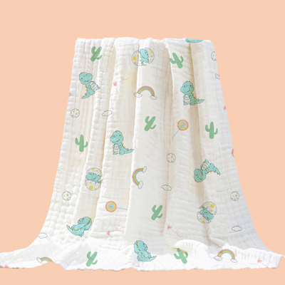 o bebê da impressão 100%Cotton envolve o lazer tecido 40S ocasional das mulheres três camadas que os infantes cobrem a tela geral de Guze do crepe