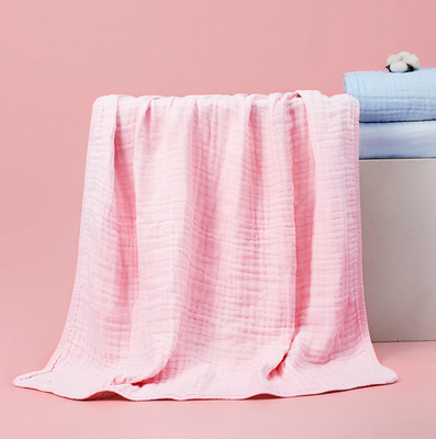 Toalhas de banho recém-nascidas amarelas cor-de-rosa Multilayer do bebê de Gauze Fabric 165GSM