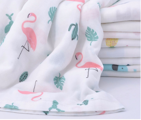 Dobro Gauze Print Fabric Antibacterial Crinkled Gauze Fabric da imagem do pássaro