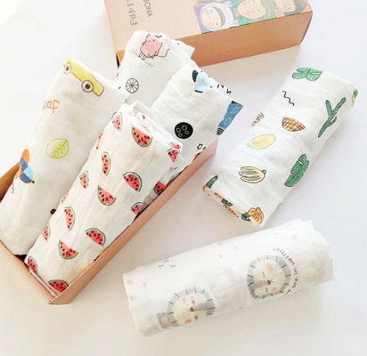 Dobro Gauze Print Fabric Antibacterial Crinkled Gauze Fabric da imagem do pássaro