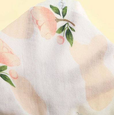Dobro Gauze Print Fabric Antibacterial Crinkled Gauze Fabric da imagem do pássaro