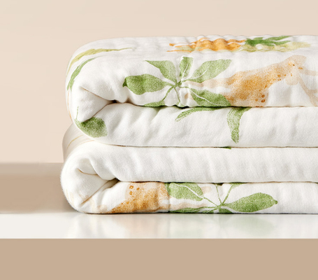 Fruto verde e amarelo bebê modelado Gauze Blankets de Gauze Fabric 220GSM