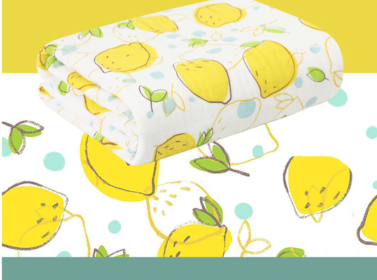 Fruto verde e amarelo bebê modelado Gauze Blankets de Gauze Fabric 220GSM