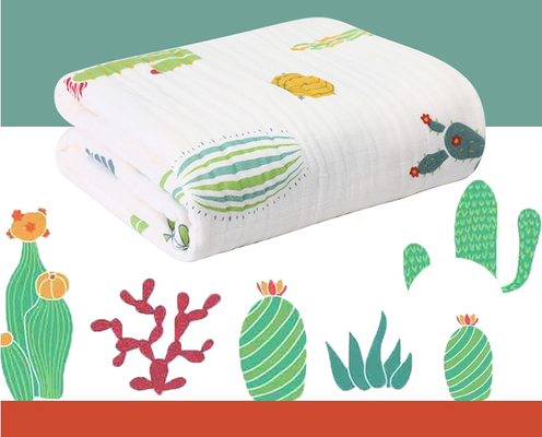 Fruto verde e amarelo bebê modelado Gauze Blankets de Gauze Fabric 220GSM