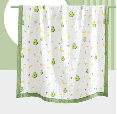 Teste padrão vívido camada penteada Gauze Fabric Infants Cover Wrap do algodão 4