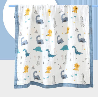 Os desenhos animados 100% de Gauze Fabric Baby Swaddle Blanket de 4 camadas do algodão 40S imprimiram