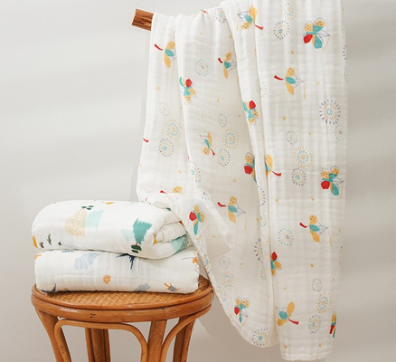 Dobra Multilayer penteada Gauze Blanket Soft Gauze Fabric do algodão