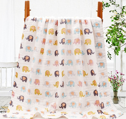Camada Gauze Fabric High Hygroscopicity do algodão 6 do teste padrão de flor 40S das plantas