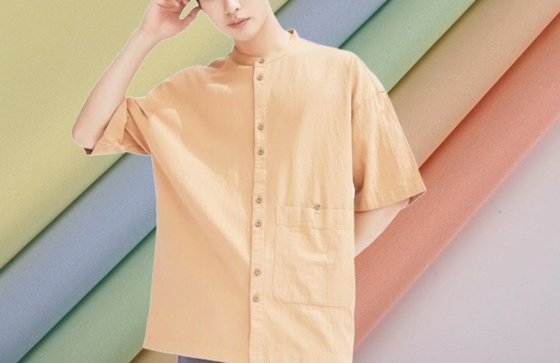 O sólido alto ocasional da rapidez da roupa 40sX40s 185GSM da tela de imitação da camisa de algodão de Tencel tingiu-se