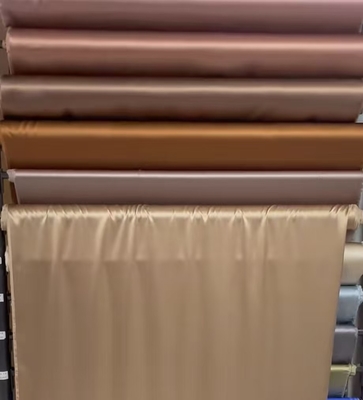 Imitação de seda 95% Poliéster 5% Spandex Satin Poliéster 120gm Activwear Cocktail Dresse Tecido