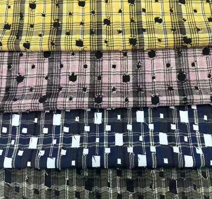 Tecido de camisa xadrez 100% algodão 130gsm, misturas artísticas