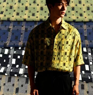 Tecido de camisa xadrez 100% algodão 130gsm, misturas artísticas