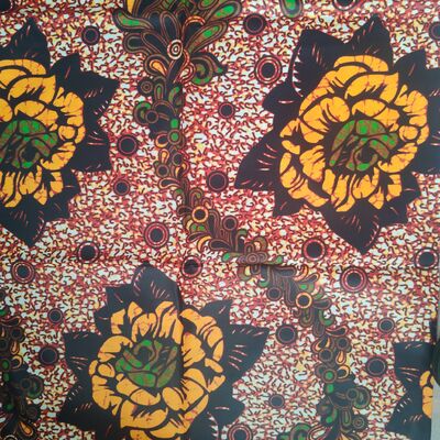 Tecido de impressão de cera africana 100% de algodão com cores vibrantes e alta resistência a rugas para estilos Ankara e Kitenge
