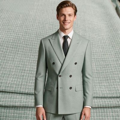 Tecido TR para Terno 240gsm com Padrão Xadrez Sutil - 85% Poliéster 11% Rayon 4% Elastano Tecido para Uniforme