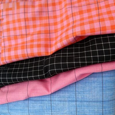 70% Poliéster 27% Viscose 3% Elastano Tecido Xadrez Tingido em Fio 175gsm para Uniformes
