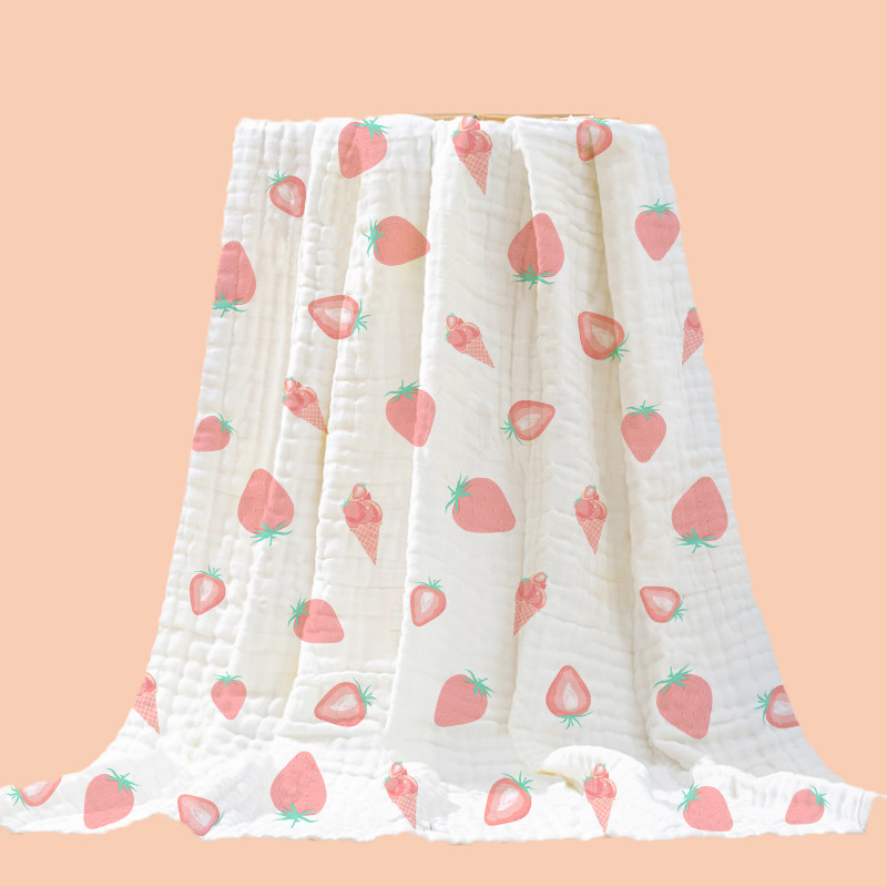 o bebê da impressão 100%Cotton envolve o lazer tecido 40S ocasional das mulheres três camadas que os infantes cobrem a tela geral de Guze do crepe