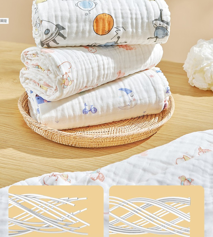 Cobertura recém-nascida colorida confortável de Gauze Fabric Three Layer Kids