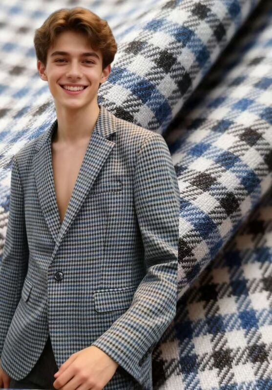 27%Rayon 70%Polyester 3%Spandex 260gm Check resistente a rugas e durável Tecido liso