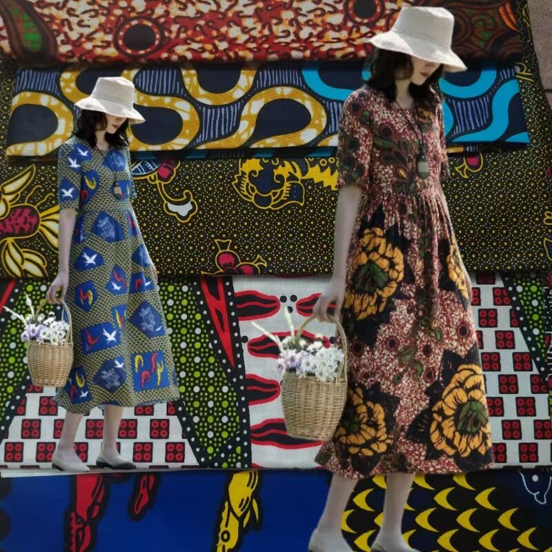 Tecido 100% Algodão Estampado Africano com Alta Resistência a Rugas e Cores Vibrantes para Vestidos Ankara e Kitenge