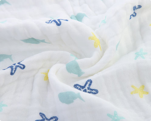 Rapidez algodão floral Gauze Fabric Gauze Bath Towel de quatro camadas 57 polegadas